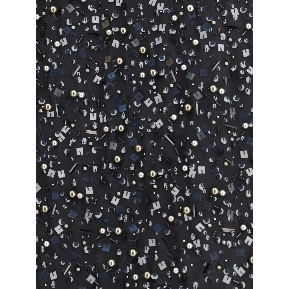 Sacai Black Polyester Midi Skirt Sacai