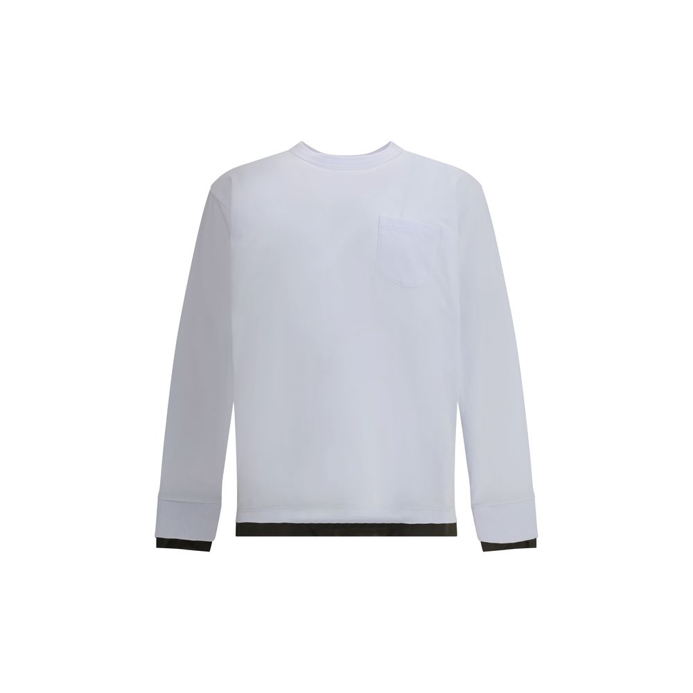 Sacai White Cotton Long Sleeve T-Shirt Sacai