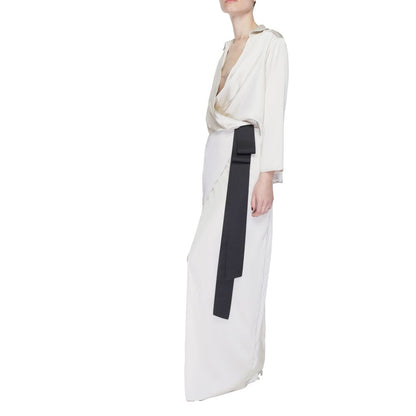 Sandro Ferrone Beige Polyester Long Dress