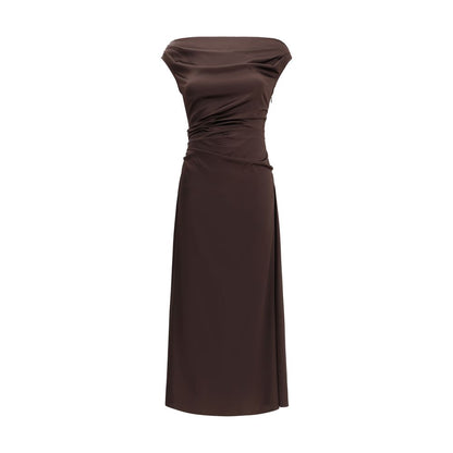 Staud Brown Silk Cocktail Dress Staud