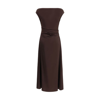Staud Brown Silk Cocktail Dress Staud
