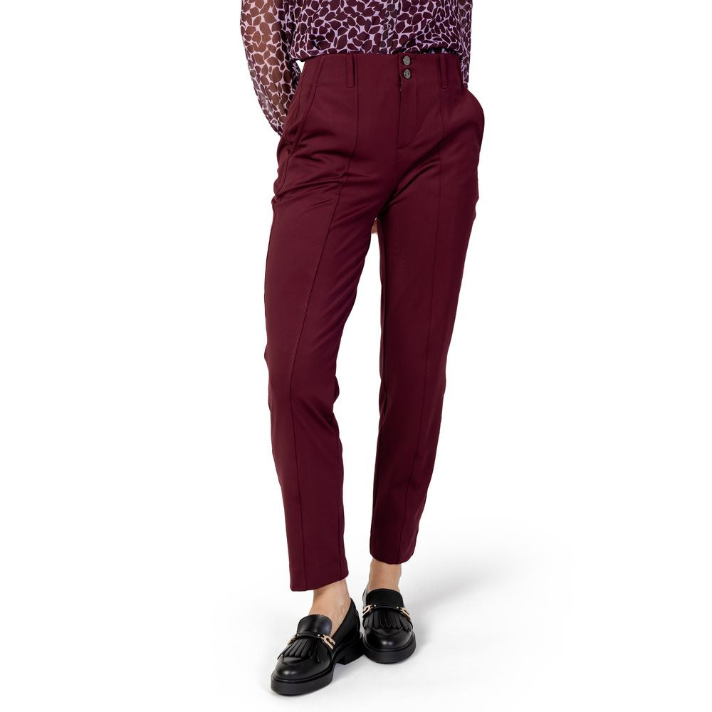 Street One Bordeaux Polyester Casual Pants