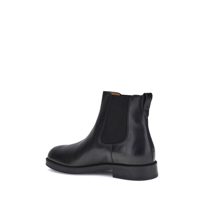 Tod's Black Calf Leather Bos Taurus Chelsea Boots