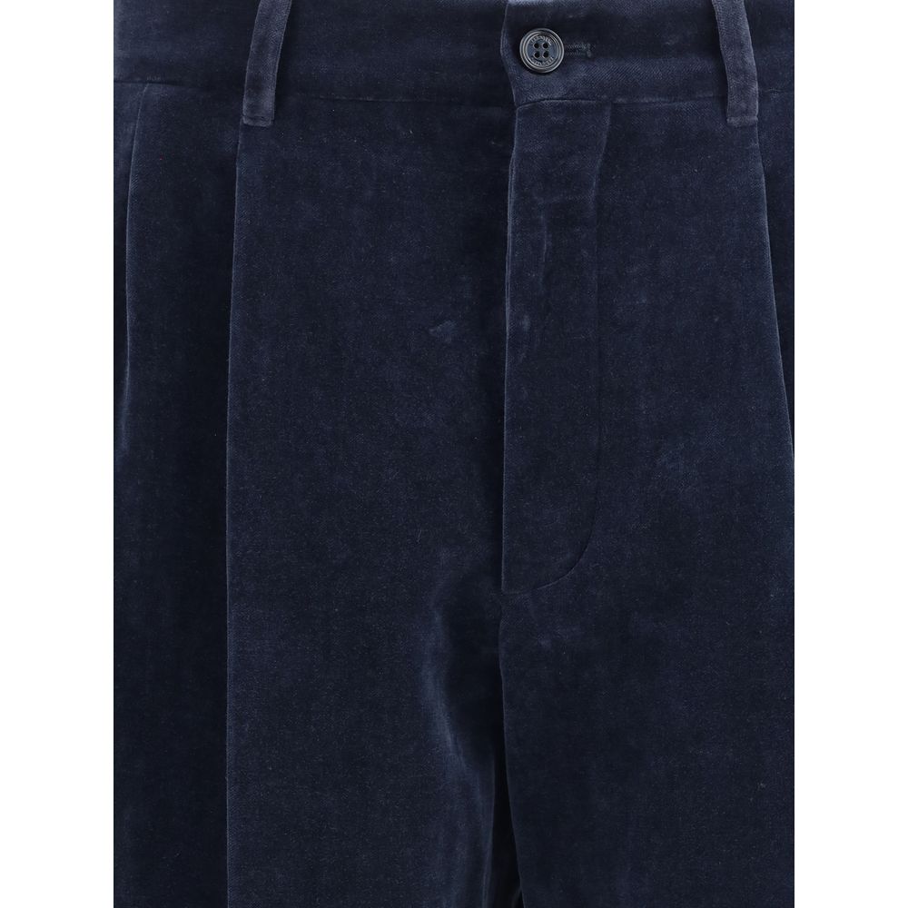 Valentino Blue Cotton Pants Valentino