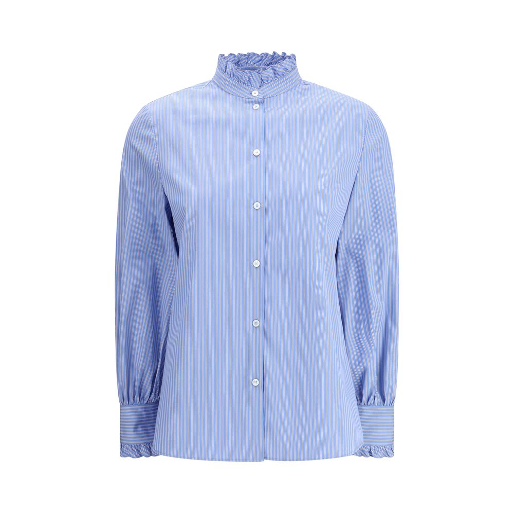 Valentino Blue Cotton Pattern Shirt Valentino