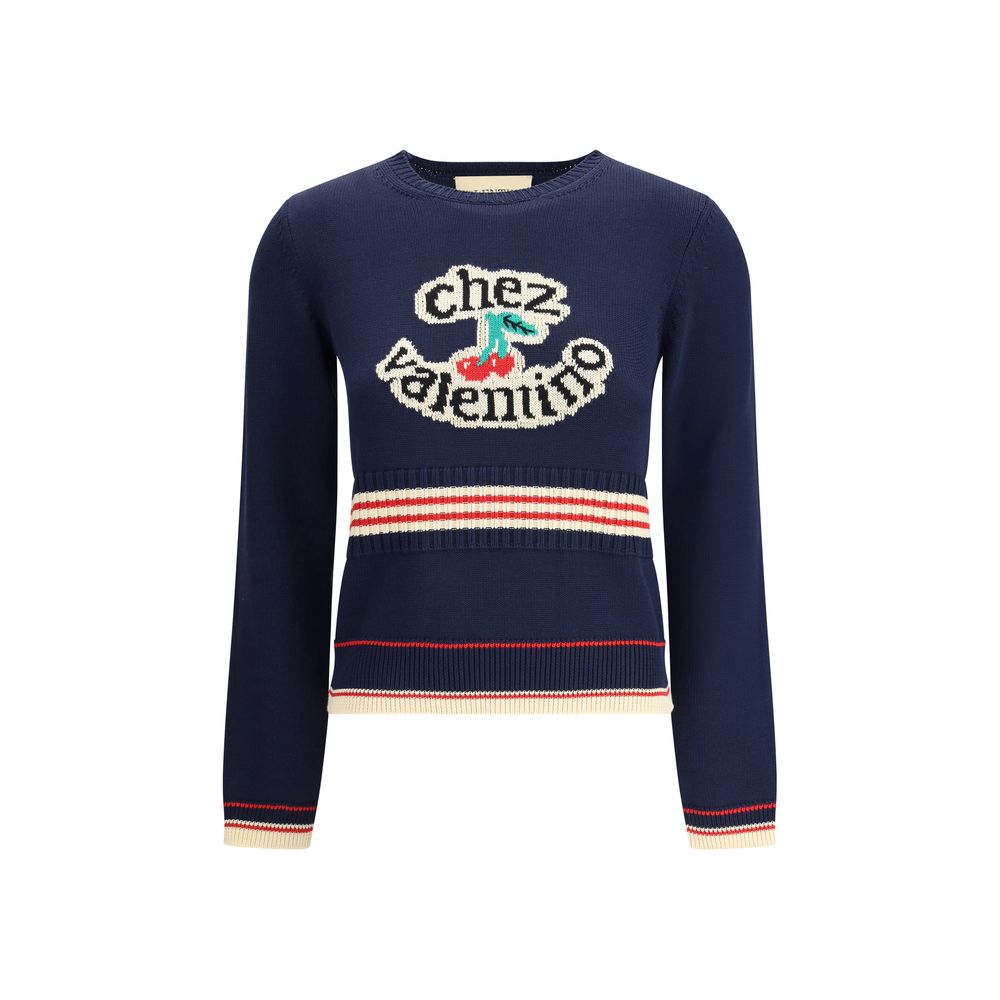 Valentino Blue Cotton Sweatshirt Valentino