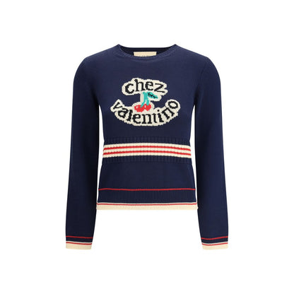 Valentino Blue Cotton Sweatshirt Valentino