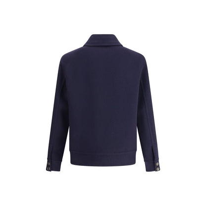 Valentino Blue Fleece Wool Coat Valentino