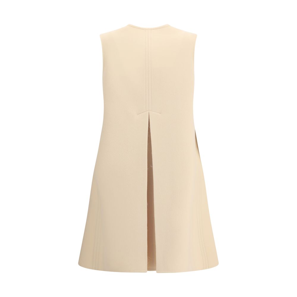 Valentino Cream Fleece Wool Casual Dress Valentino