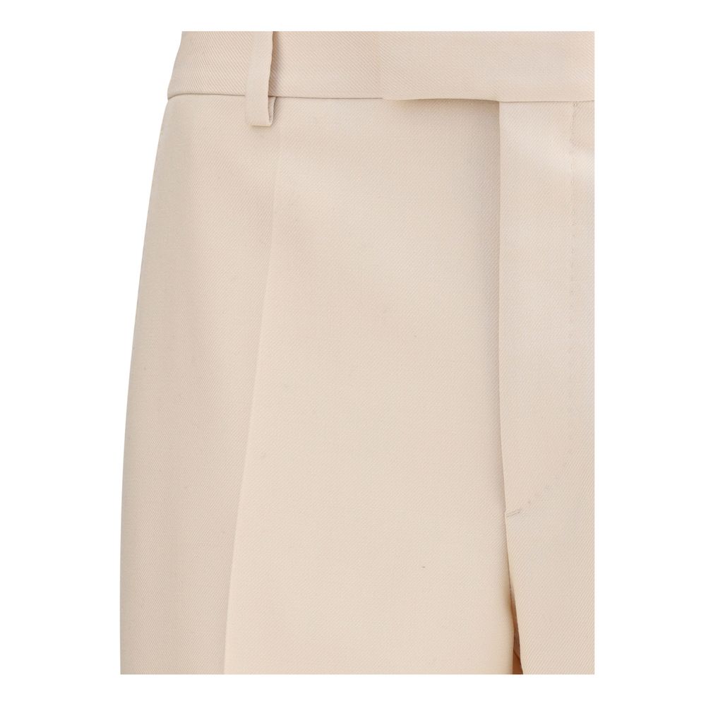 Valentino Cream Fleece Wool Dress Pants Valentino