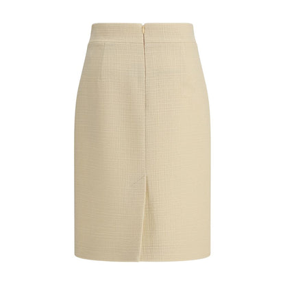 Valentino Cream Fleece Wool Skirt Valentino