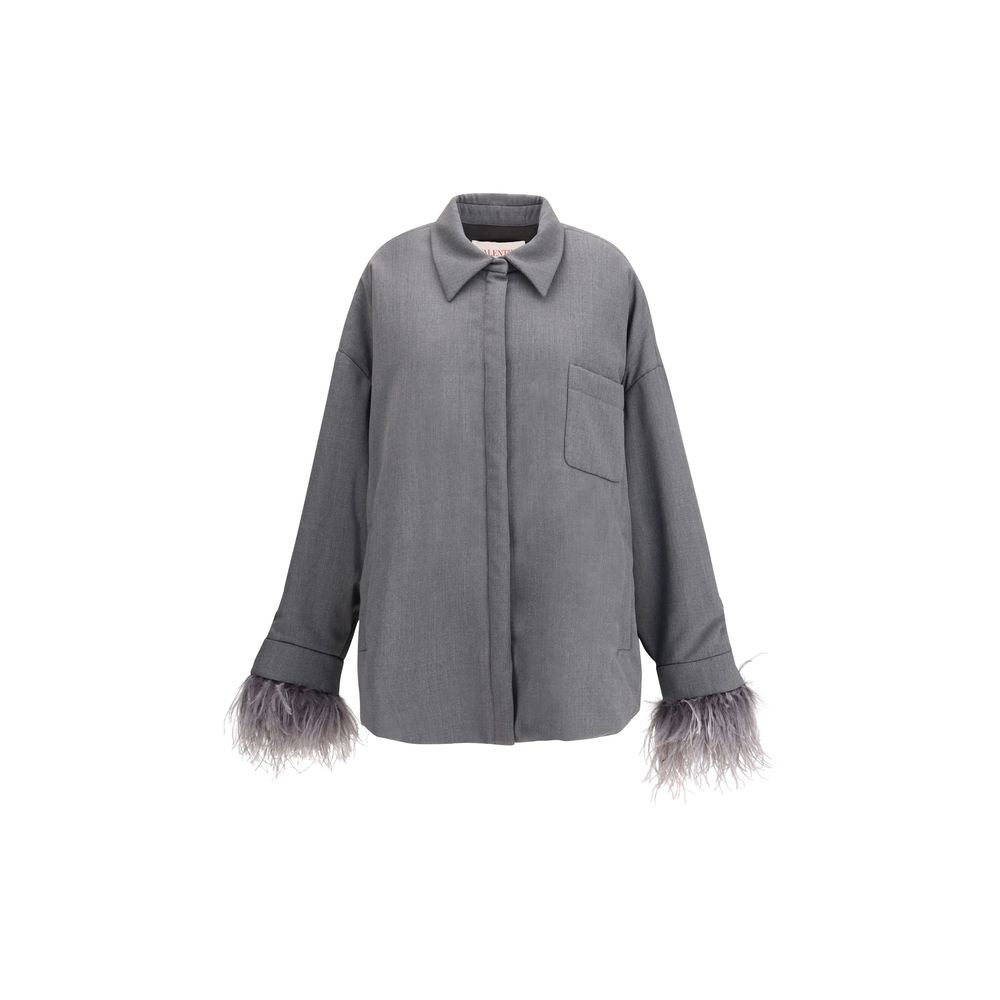 Valentino Gray Fleece Wool Clothing Valentino