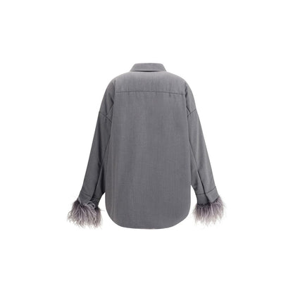 Valentino Gray Fleece Wool Clothing Valentino