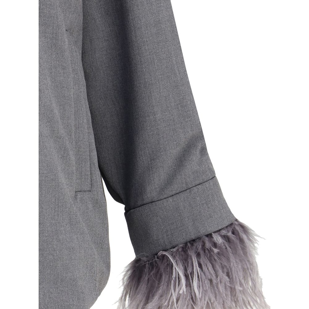 Valentino Gray Fleece Wool Clothing Valentino