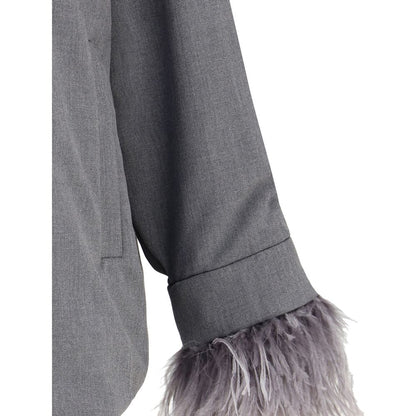 Valentino Gray Fleece Wool Clothing Valentino