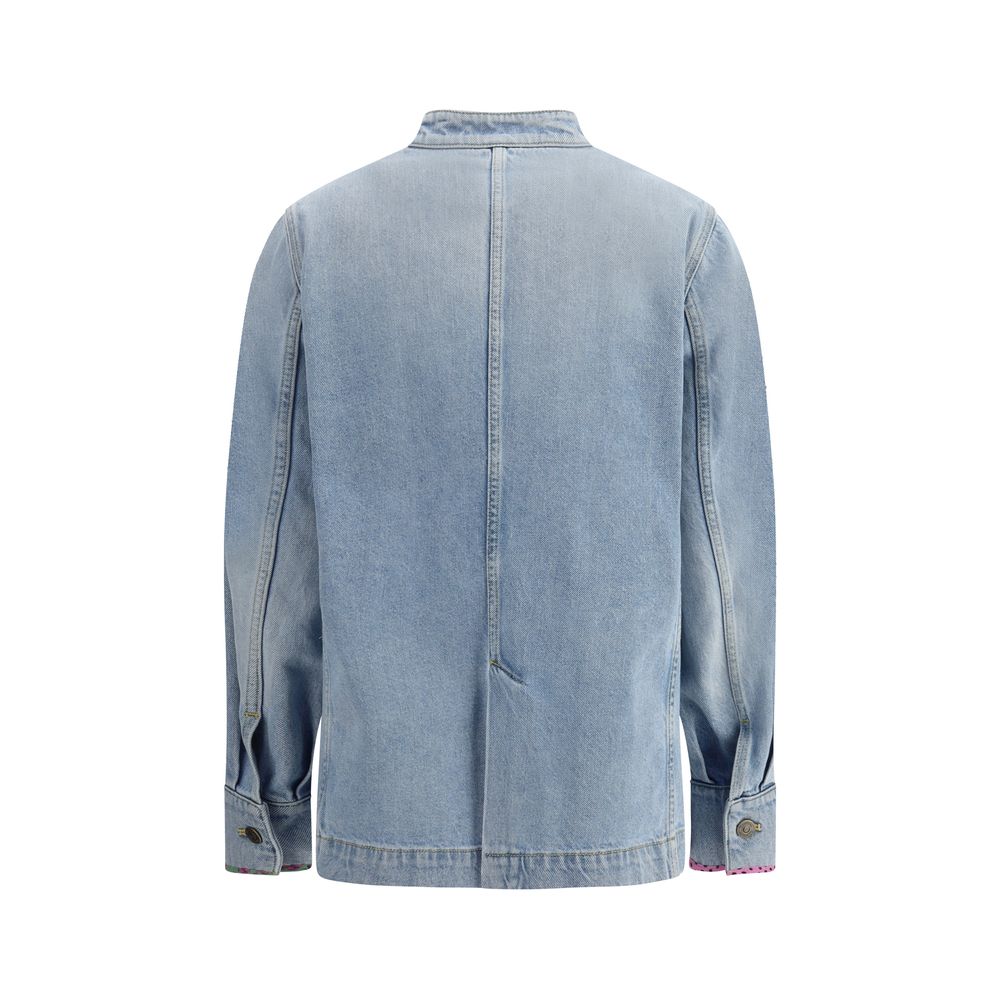 Valentino Light Blue Cotton Denim Jacket Valentino