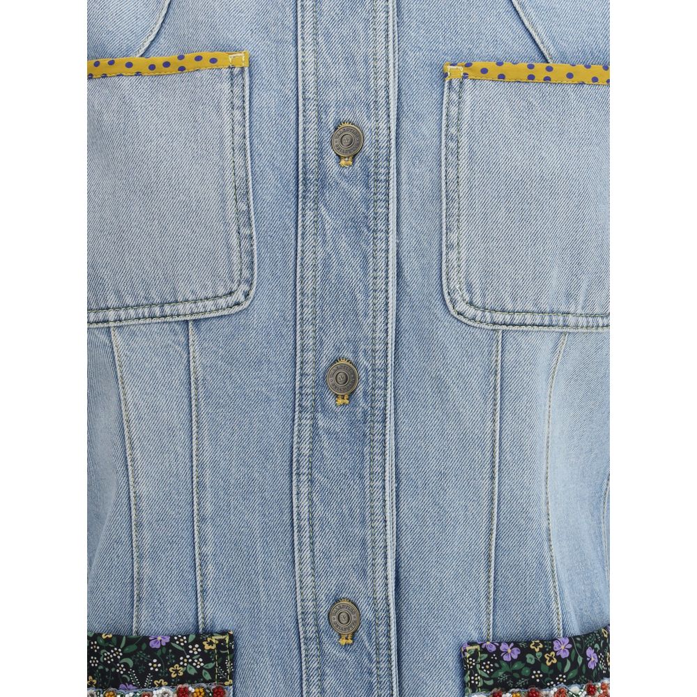 Valentino Light Blue Cotton Denim Jacket Valentino