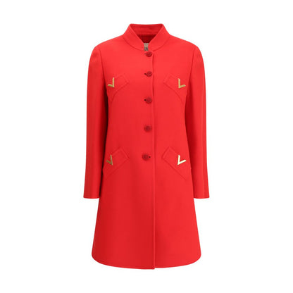 Valentino Multicolor Fleece Wool Coat Valentino