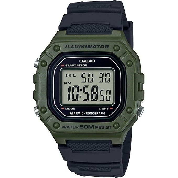 ?CASIO TIMELESS COLLECTION Mod. SPORT ILLUMINATOR WR 50M. ALARM. CHRONOGRAPH - ARMY GREEN