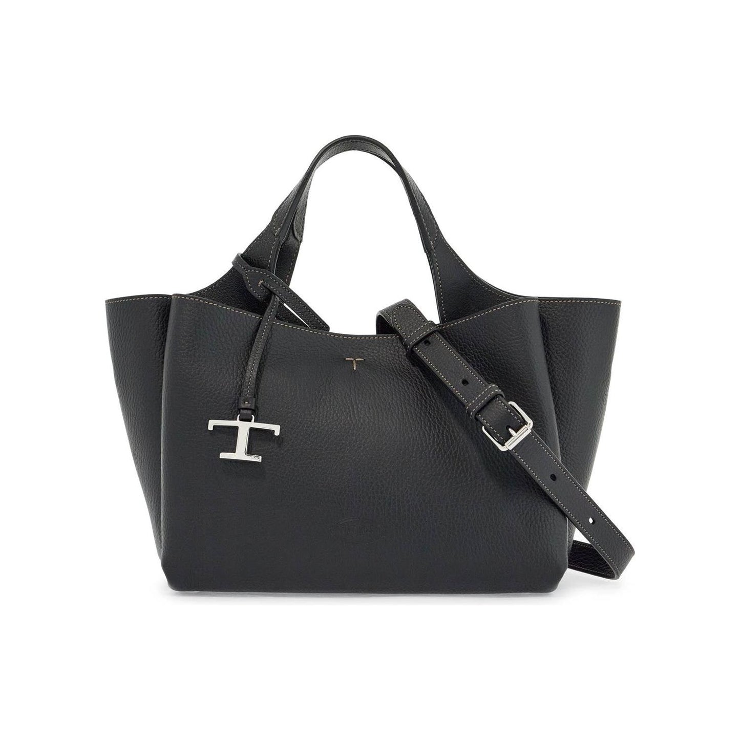 Tod'S mini black calfskin handbag with 2 handles and shoulder strap Handbag Tod'S