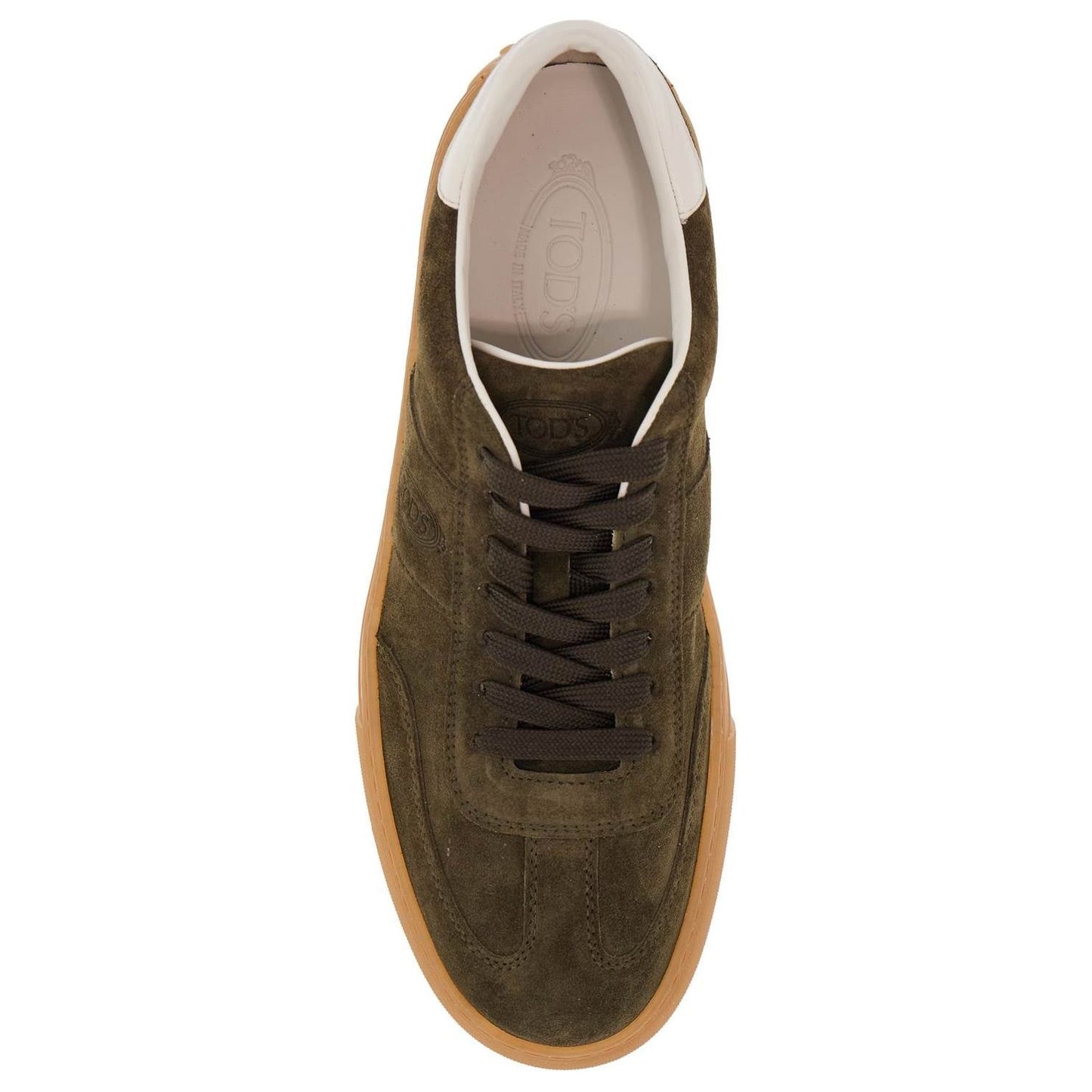 Tod'S olive green suede lace-up shoes with non-slip sole Lace-ups Tod'S Dark Slate Gray