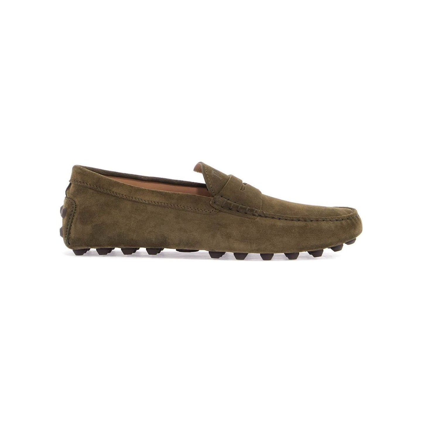 Tod'S olive green suede loafers with rubber sole Moccasins Tod'S Dark Olive Green
