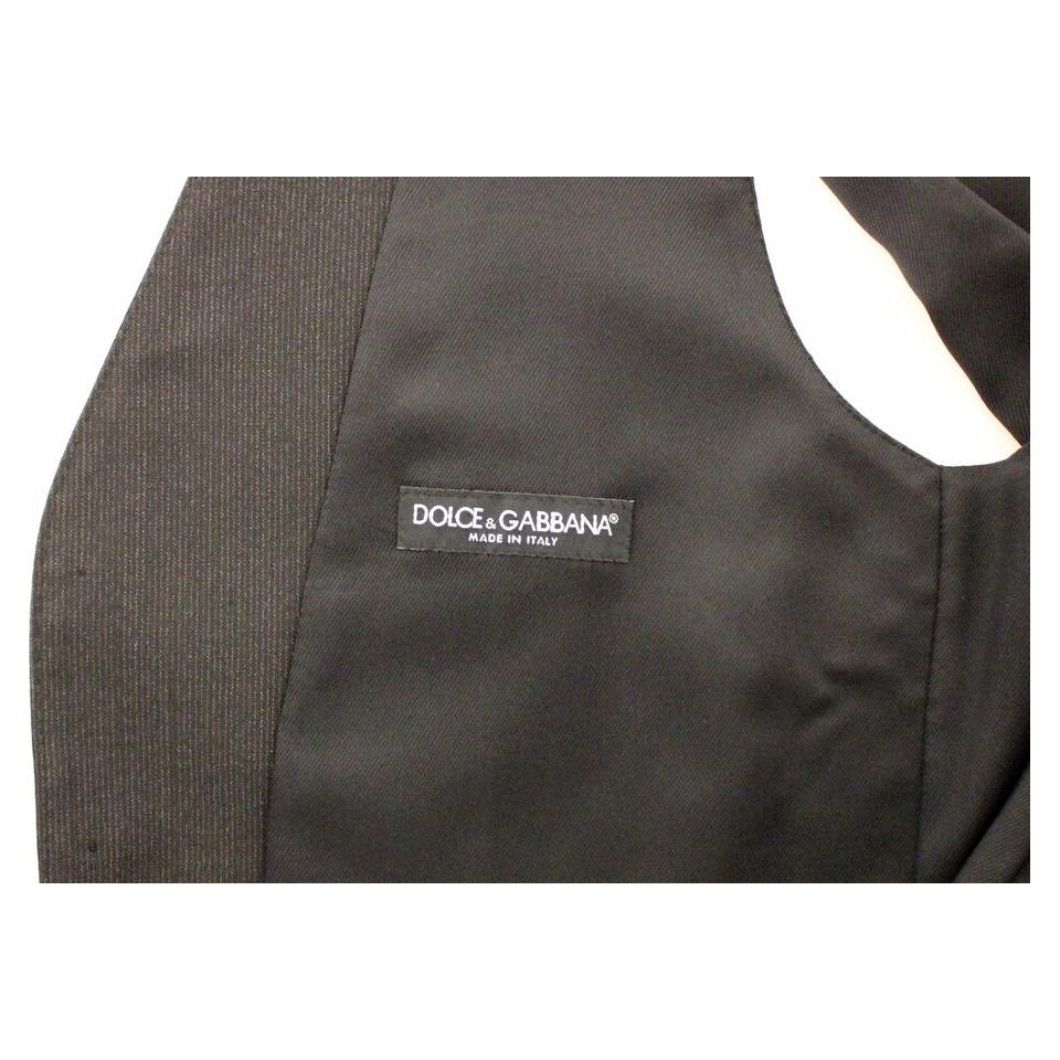 Elegant Gray Wool Stretch Dress Vest Dolce & Gabbana