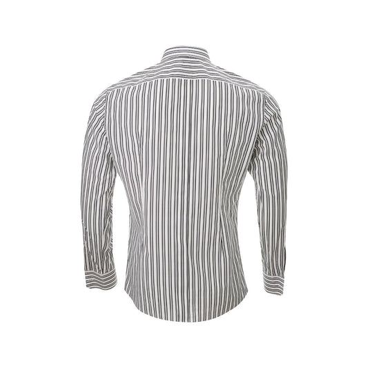 Dolce & Gabbana | Black and White Striped Cotton Shirt | McRichard Designer Brands