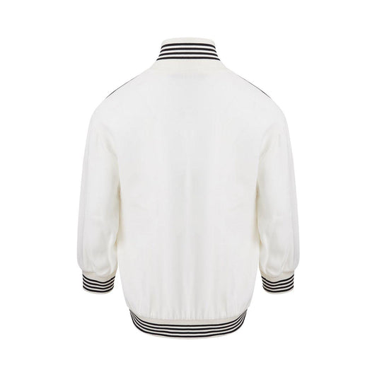 Dolce & Gabbana | White Embroidered Zipped Sweatshirt | McRichard Designer Brands
