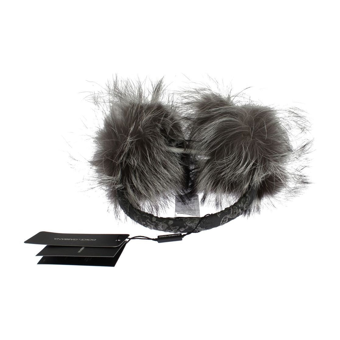 Ear Muffs Elegant Fur and Crystal Ear Muffs Dolce & Gabbana