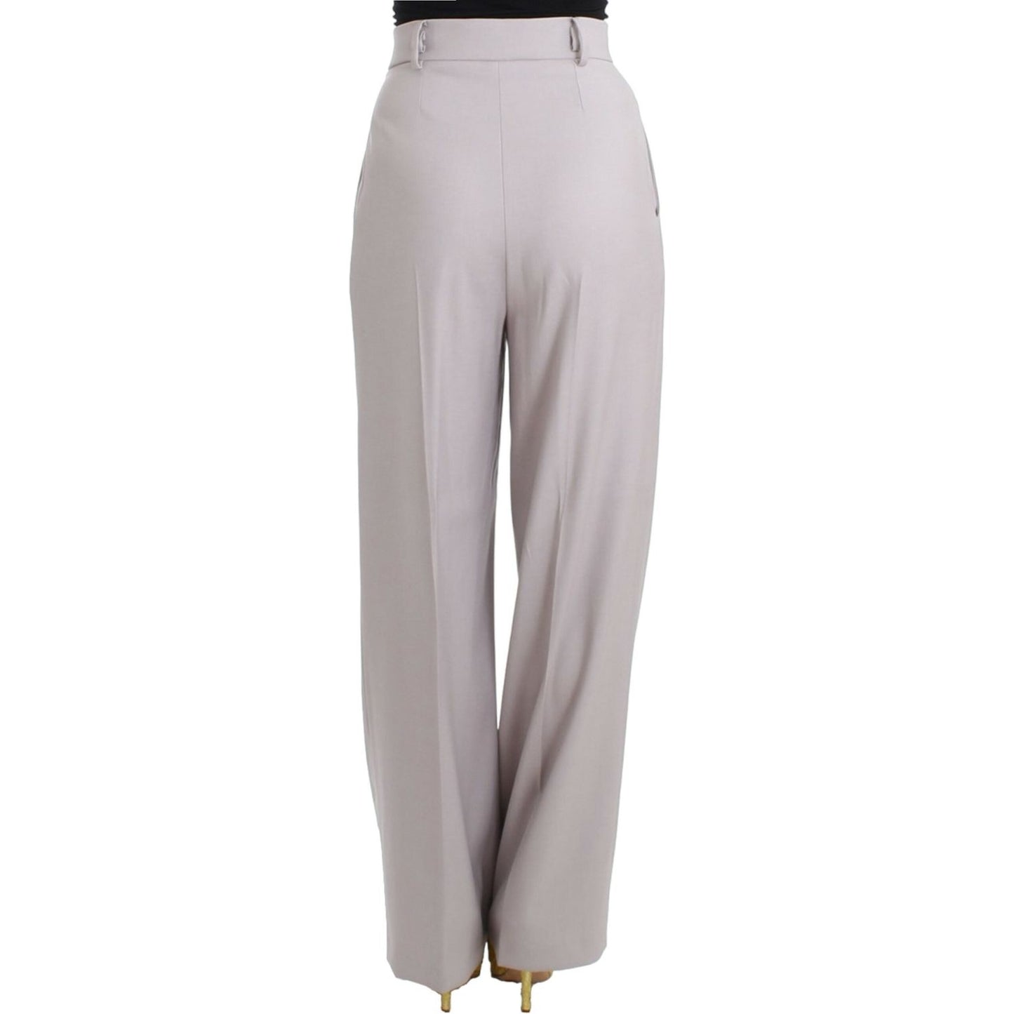 Sophisticated High Waisted Gray Pants Cavalli