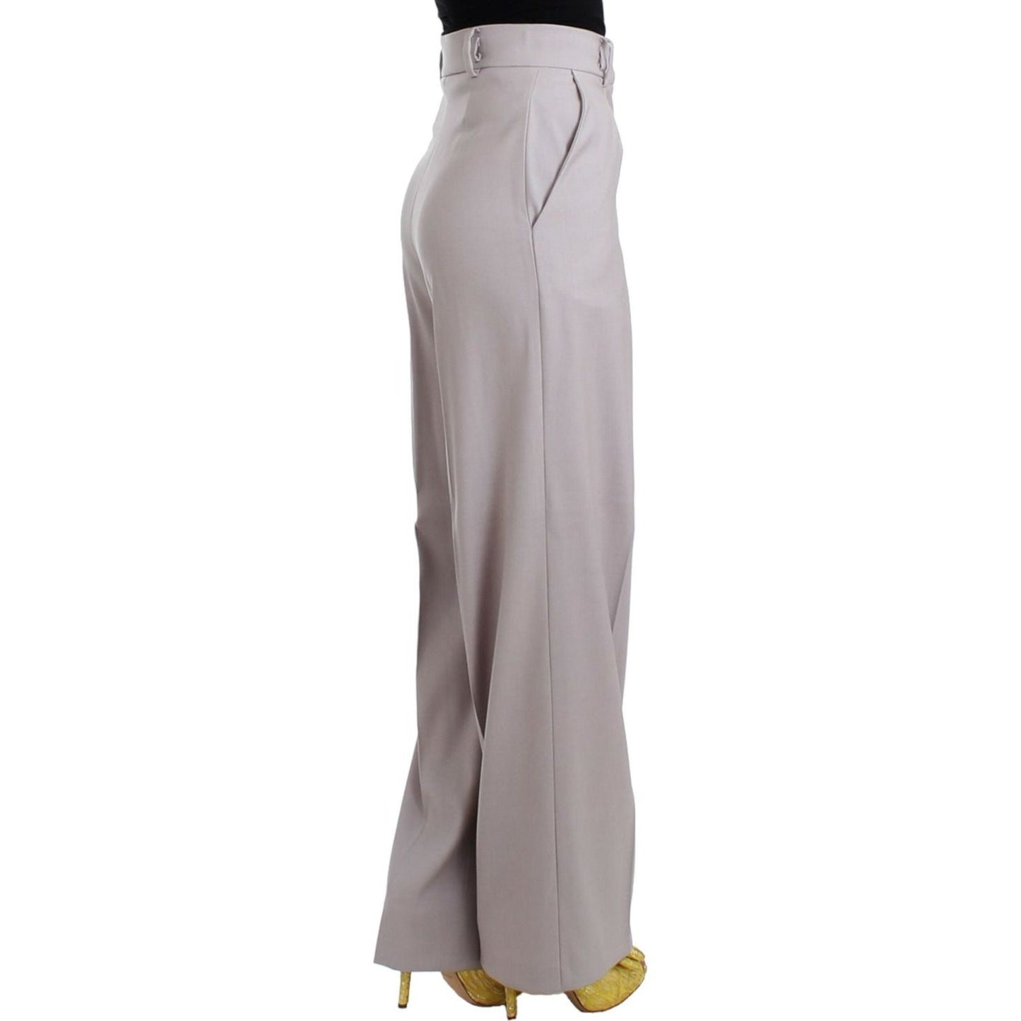 Sophisticated High Waisted Gray Pants Cavalli