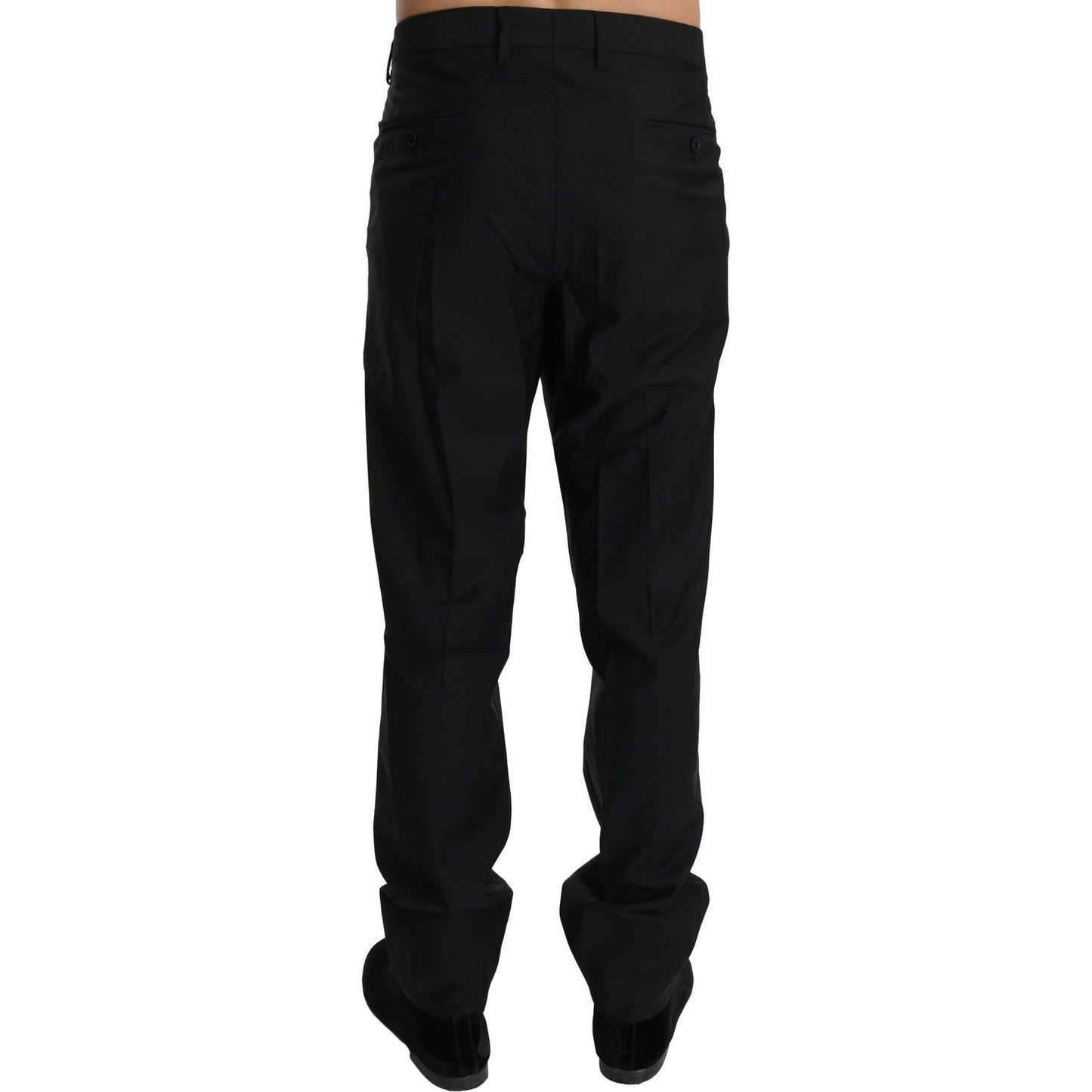 Jeans & Pants Elegant Black Virgin Wool Dress Pants Dolce & Gabbana