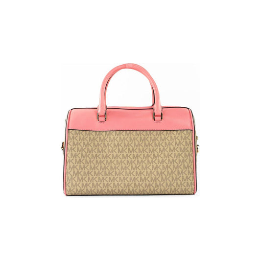 Michael Kors | Travel Medium Tea Rose Signature PVC Duffle Crossbody Bag Purse | McRichard Designer Brands