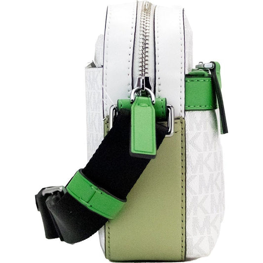 Michael Kors | Cooper Small Bright White Palm Signature PVC Utility Crossbody Bag - McRichard Designer Brands