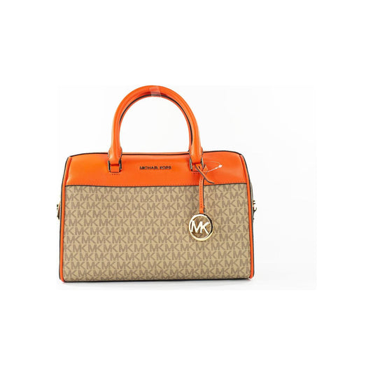 Michael Kors | Travel Medium Poppy Signature PVC Duffle Crossbody Handbag Purse | McRichard Designer Brands
